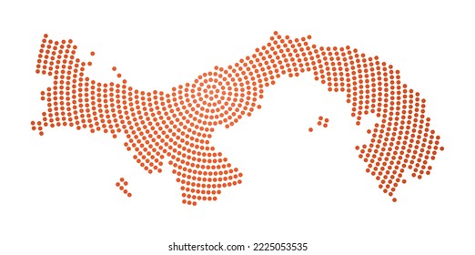 Mapa de puntos de Panamá. Forma de estilo digital de Panamá. Icono tecnológico del país con puntos degradados. Ilustración vectorial radiante.