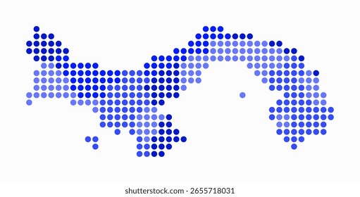 Mapa punteado de Panamá. Mapa de estilo digital del país sobre fondo blanco. Forma de Panamá con puntos circulares. Estilo de puntos de colores. Círculos de tamaño Grande. Ilustración vectorial con estilo.