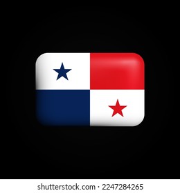 Panama Flag 3D Icon. National Flag of Panama. Vector illustration