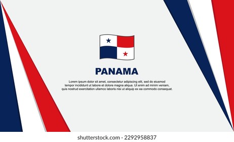 Plantilla de diseño de fondo de resumen de bandera de Panamá. Ilustración del vector de caricaturas del Día de la Independencia de Panamá. Bandera de Panamá