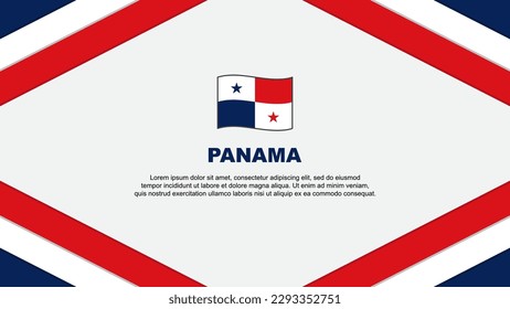 Plantilla de diseño de fondo de resumen de bandera de Panamá. Ilustración del vector de caricaturas del Día de la Independencia de Panamá. Plantilla de Panamá