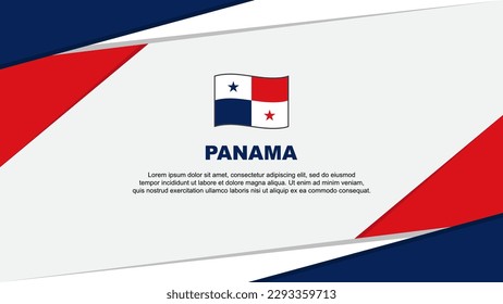 Plantilla de diseño de fondo de resumen de bandera de Panamá. Ilustración del vector de caricaturas del Día de la Independencia de Panamá. Panamá
