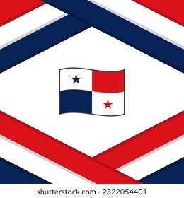 Plantilla de diseño de fondo de resumen de bandera de Panamá. Cartel del Día de la Independencia de Panamá en las redes sociales. Plantilla de Panamá