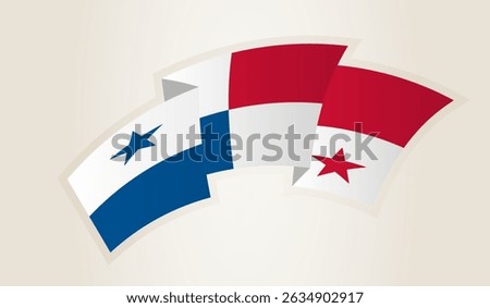 Panama Flag in Abstract Ribbon Shape, National Symbol of the Panama. This vector is ideal for use in national events, Independence Day, international sports competitions.