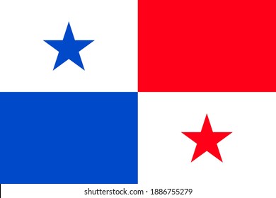 Ilustración de vectores aislados en el fondo de la bandera de Panamá.