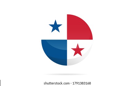 Panama Flag ball  illustration,textured background, Symbols of Panama - Vector