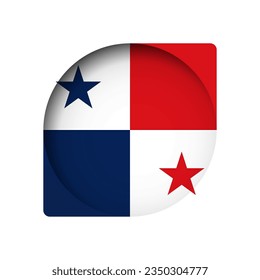 Panama flag - behind the cut circle paper hole with inner shadow.