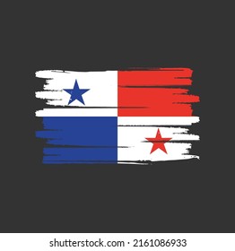 Panama Flag Brush. National Flag