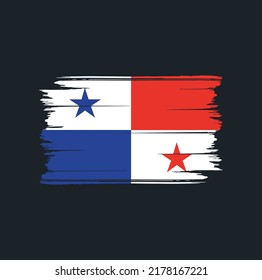 Panama Flag Brush. National Flag