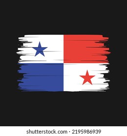 Panama Flag Brush. National Flag