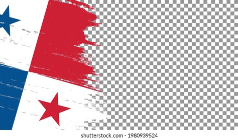 Panama flag with brush paint textured isolated  on png or transparent  background,Symbols of Panama , template for banner,card,advertising ,promote, TV commercial, ads, web design, magazine,vector 