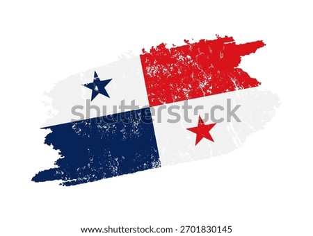 Panama flag brush stroke distressed grunge vector illustration	