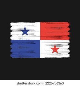 Panama Flag Brush Vector Illustration