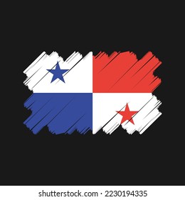 Panama Flag Brush Vector Illustration