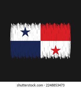 Panama Flag Brush Vector Illustration