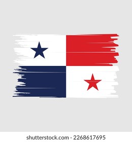 Panama Flag Brush Vector Illustration