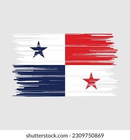 Panama Flag Brush Vector Illustration