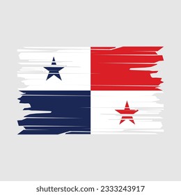 Panama Flag Brush Vector Illustration