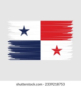 Panama Flag Brush Vector Illustration
