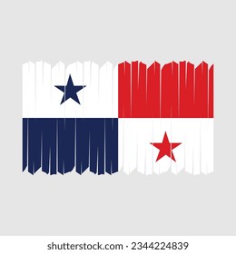 Panama Flag Brush Vector Illustration