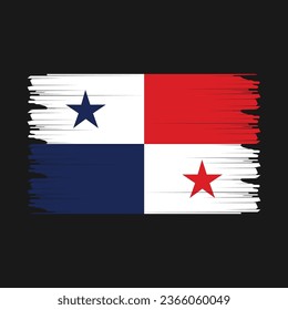 Panama Flag Brush Vector Illustration