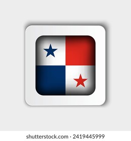 Panama Flag Button Flat Design