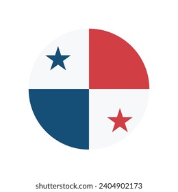 Bandera de Panamá. Icono de indicador de botón. Color estándar. Indicador de icono de círculo. Ilustración del equipo. Ilustración digital. Ilustración vectorial.