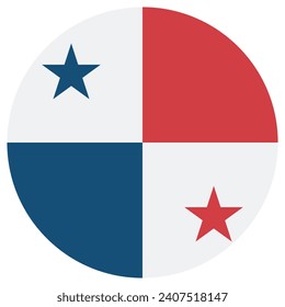 Bandera de Panamá. Icono de indicador de botón. Color estándar. Indicador de icono de círculo. Ilustración del equipo. Ilustración digital. Ilustración vectorial.