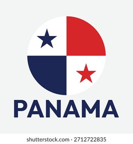Botão da bandeira do Panamá. Ícone redondo da bandeira do Panamá