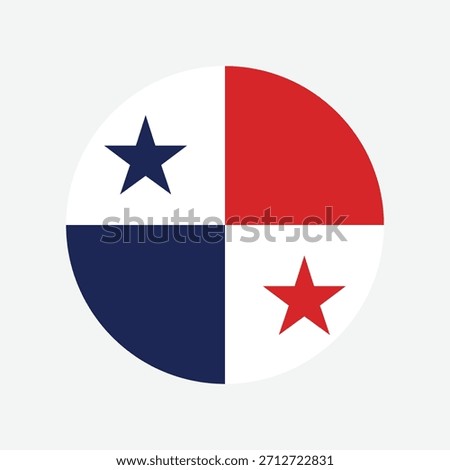 Panama Flag Button. Round Panama flag icon