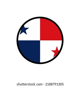 Panama flag in a circle On a white background