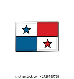 Panama flag in drawing style isolated vector. Hand drawn object illustration for your presentation, teaching materials or others.