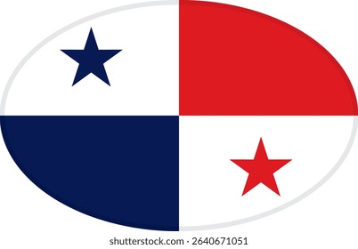 	
Panama flag ellipse shaped. vector	
