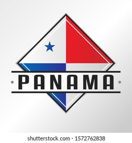 Panama Flag Emblema. Vector Design National. Illustration Country Symbol. Insignia Banner Logo.