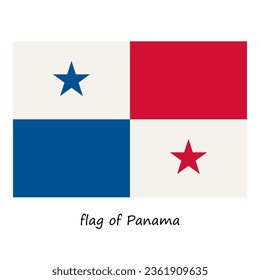 Panama flag in flat style isolated on white background. state official symbol of Panama. stock vector illustration. EPS 10.