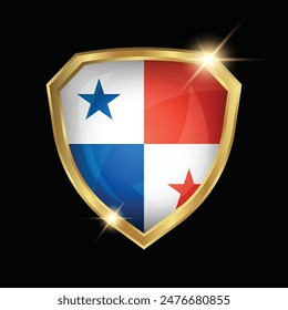 Panama Flag Golden Shield Logo