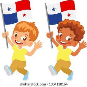 Panama Flag Hand Children Holding Flag Stock Vector (Royalty Free ...