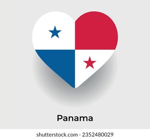 Panama Fahne Herzform Ländersymbol Vektorgrafik