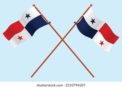 Ilustración del icono de la bandera de Panamá. Para educación sobre el país de Panamá y símbolos para el día de la Independencia de Panamá.