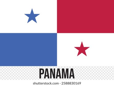 Panama Flag illustration, textured background, Symbols of Panama. The flag of Panama. Flag icon. Standard color. Standard size. Rectangular flag.