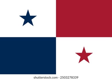 Panama Flag illustration,textured background, Symbols of Panama - Vector.