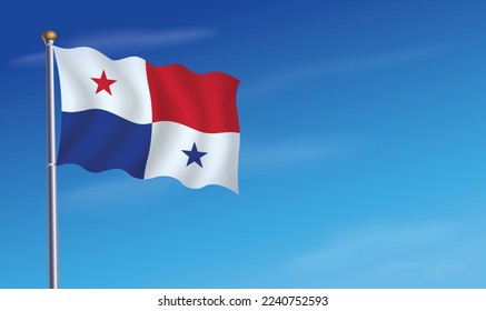 Panama Flag for Independence Day Background  Vector Illustration