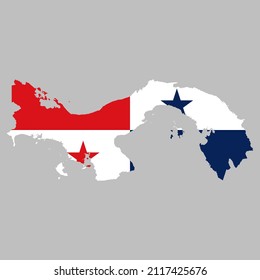 Panama flag inside the Panamanian map borders vector illustration 