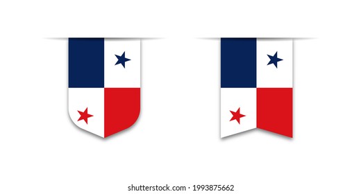 Bandera de Panamá. Icono de marca de etiqueta, signo de casilla de verificación. Banderas del mundo. Ilustración del vector