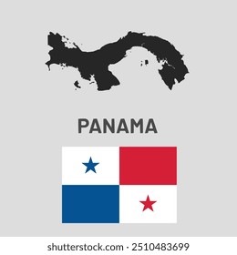 Panama flag and map illustration