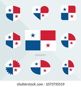 Panama flag. National flag of Panama. Panama vector flag button. Panama independence day.