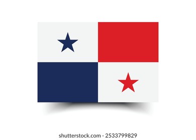 Bandera de Panamá colores oficiales y proporción Ilustración vectorial digital