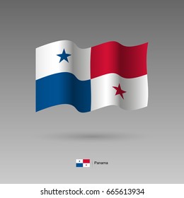 Panama flag. Official colors and proportion correctly. High detailed vector illustration. 3d and isometry. EPS10