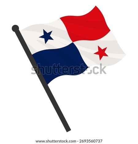 Panama flag, official colors and proportion correctly. National Panama flag