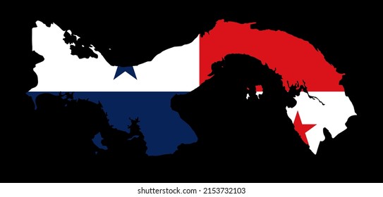 Panama  flag on map isolated  on png or transparent  background.Symbol of Panama.vector illustration
